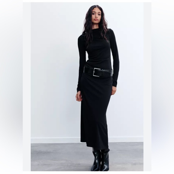 Zara Black Long Sleeve Dress - Picture 1 of 8